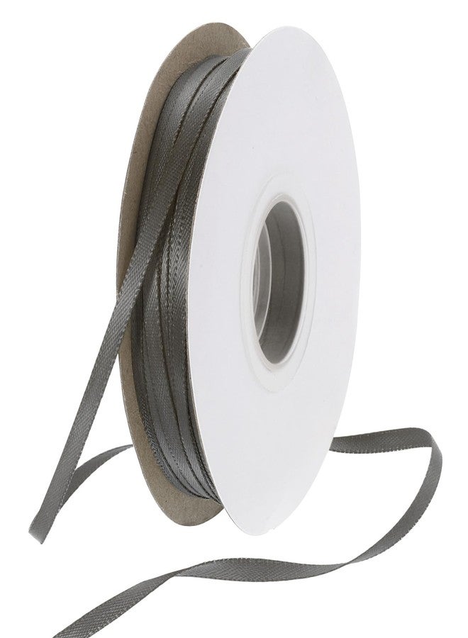 Rebower 1/8 Inch 50 Yard Satin Ribbon Thick Double Face Grosgrain Silk Ribbon, [for Gift Wrapping, Hair Bows, Wedding, Cake, Flower] - Dark Grey - Image 1
